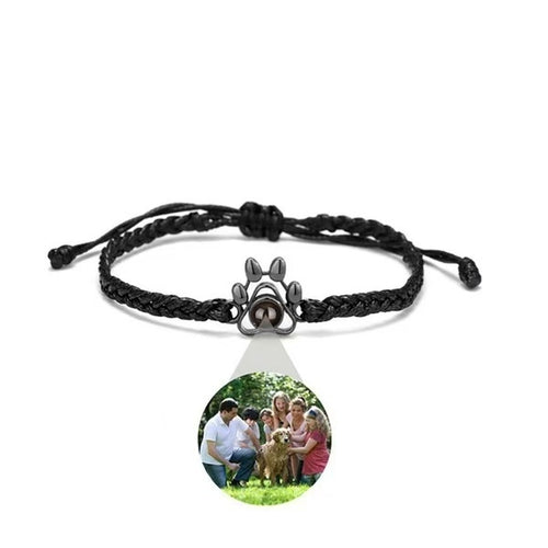 Dog Paw Projection Bracelet For Men And Women Customizable Family Portrait In 100 Languages Custom Color Photos