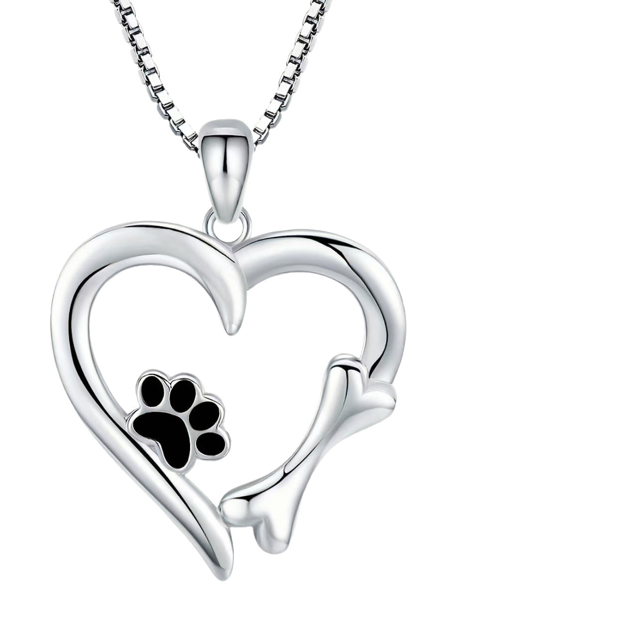 Simple Heart-Shaped Pendant Necklace For Pet Lovers