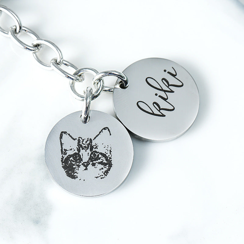 Laser engraving stainless steel pendant
