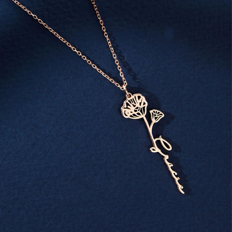 Custom Stainless Steel Necklace Flower Necklace