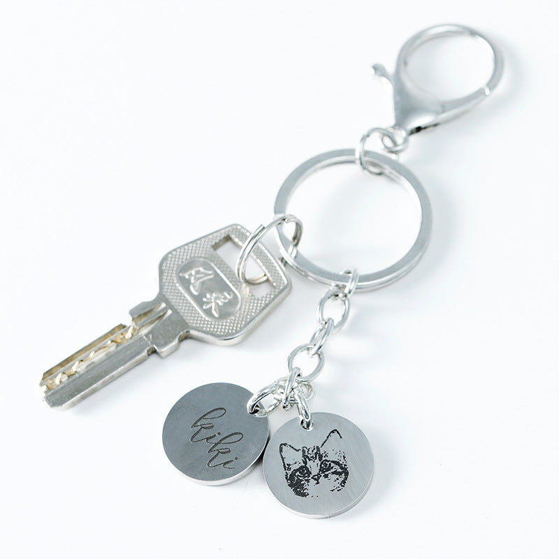 Laser engraving stainless steel pendant