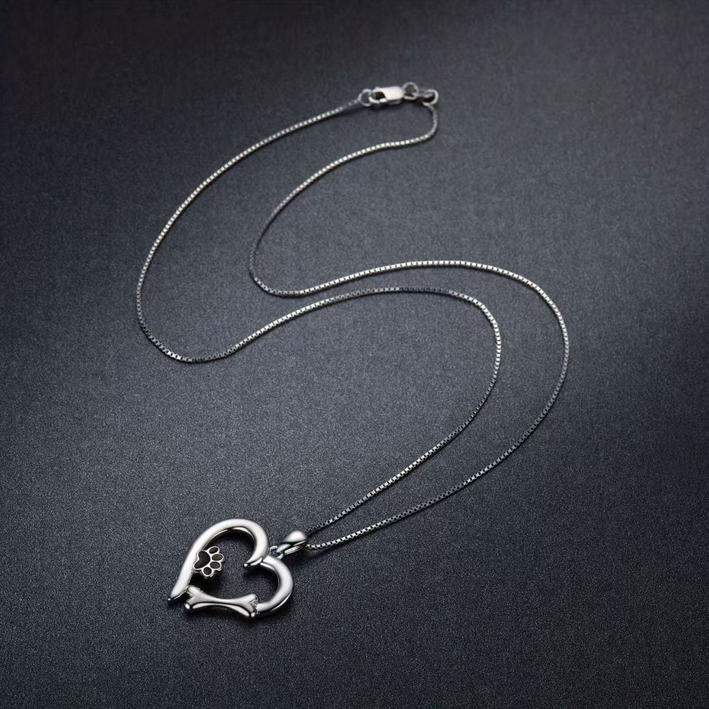Simple Heart-Shaped Pendant Necklace For Pet Lovers