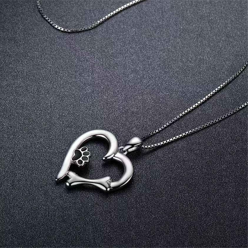 Simple Heart-Shaped Pendant Necklace For Pet Lovers