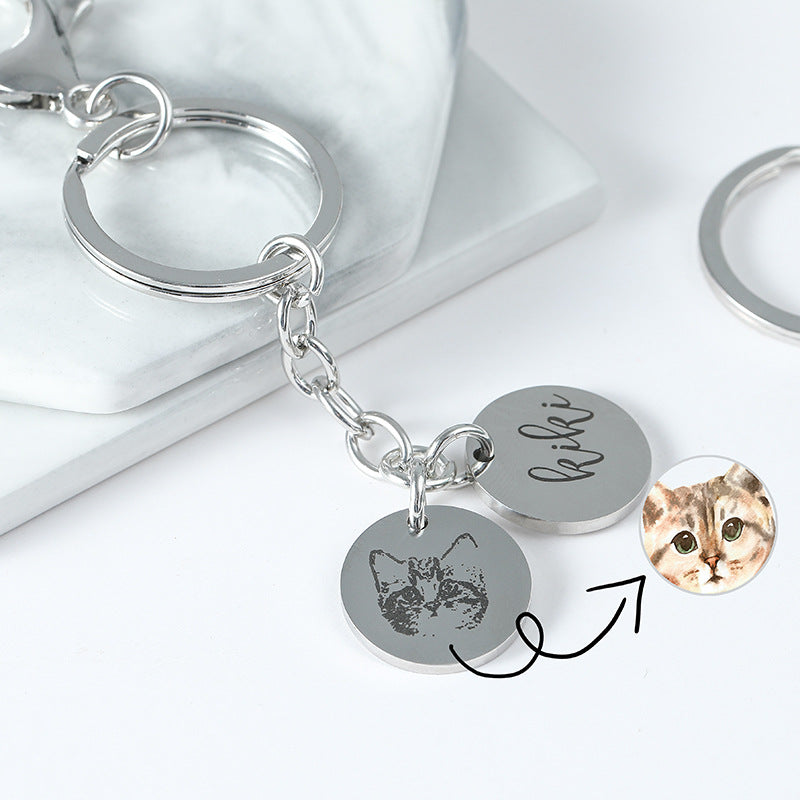 Laser engraving stainless steel pendant