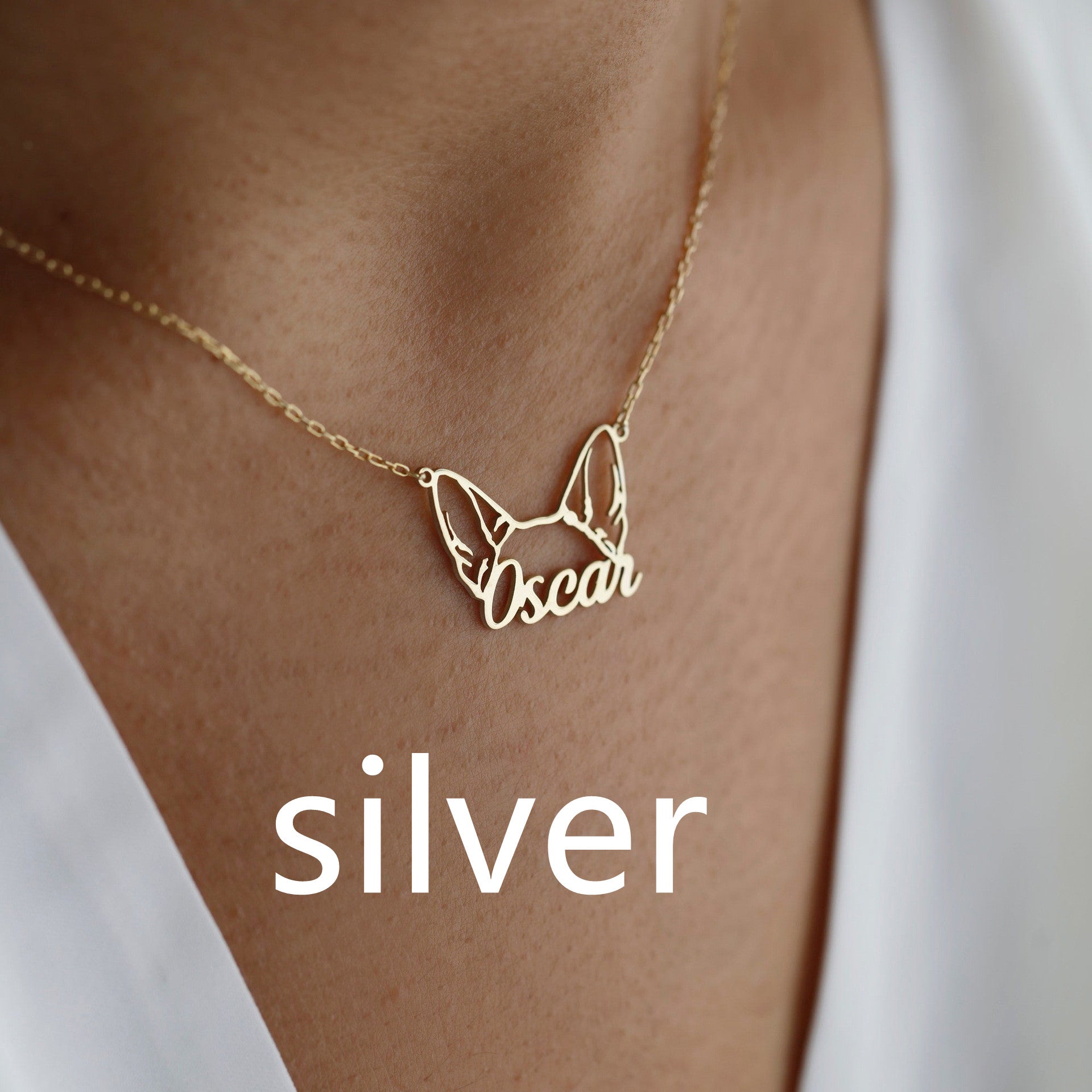Personalized Stainless Steel DIY Cat And Dog Pet Name Necklace